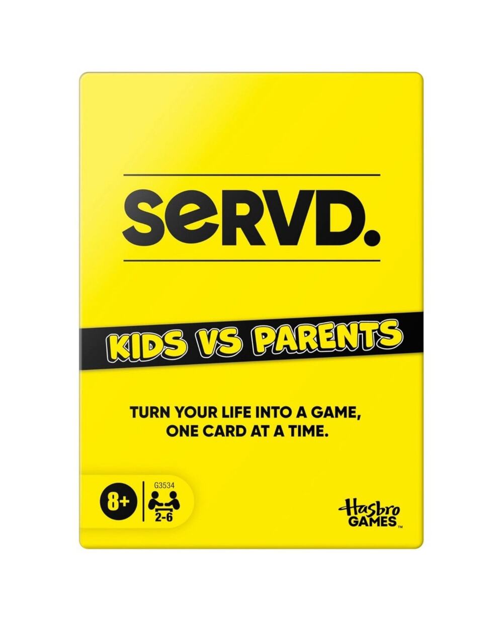 Hasbro Games SERVD Kids vs Parents Card Game, Ages 8+, 2-6 Players, 75 Cards